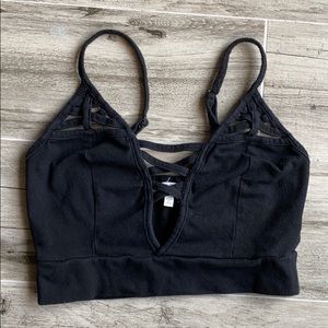 Low Cut across Cross Crop Top